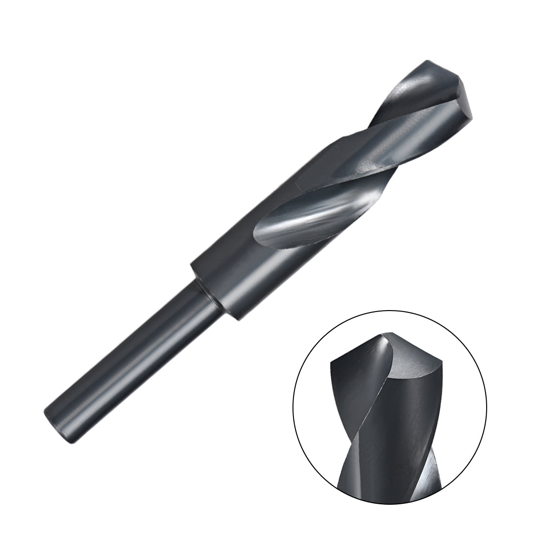Harfington Reduced Shank Drill Bit 21mm HSS 6542 Black Oxide with 1/2 Inch Straight Shank