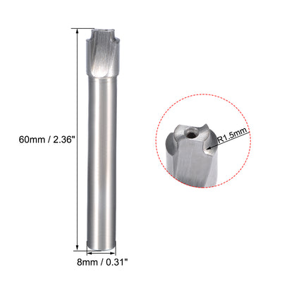 Harfington HSSAL Corner Rounding End Mill Cutter 2 Flute with 1.5mm Radius, 8mm Shank