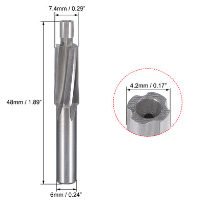 Harfington HSSAL Cobalt Counterbore End Mill Cap Screws Expand Holes 4 Flutes, 4 x 7.4mm