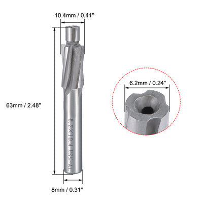 Harfington HSS-AL Cobalt Counterbore End Mill Cap Screws Expand Holes 4 Flutes 6.2 x 10.4mm