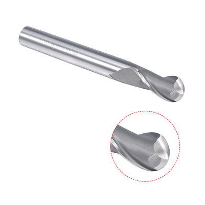 Harfington Ball Nose End Mill CNC Router Bit 2 Flute Spiral Tool, R9 x 16 x 32 x 140mm