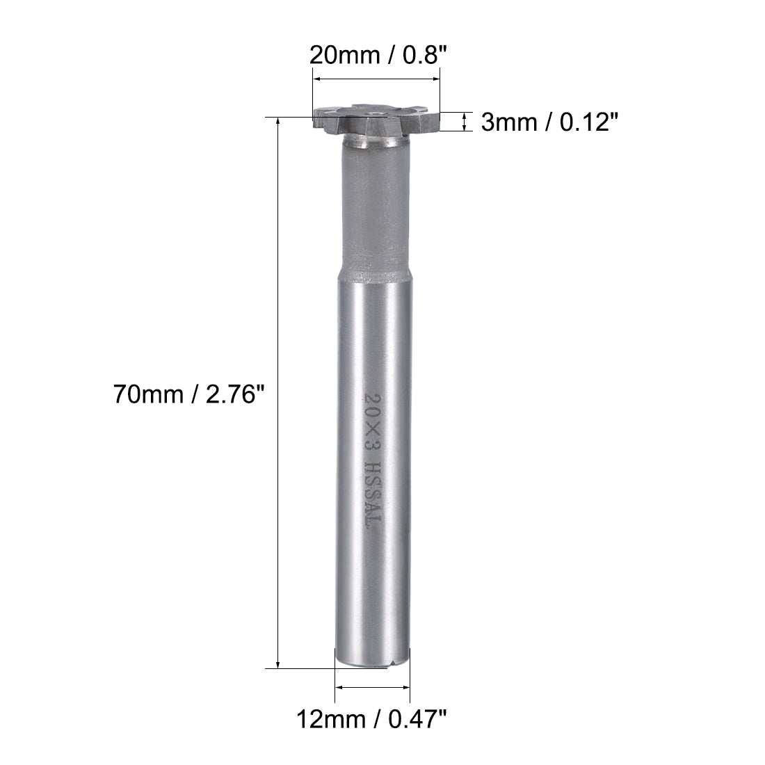 Harfington HSSAL T Slot End Mill Milling Cutter 6 Flutes