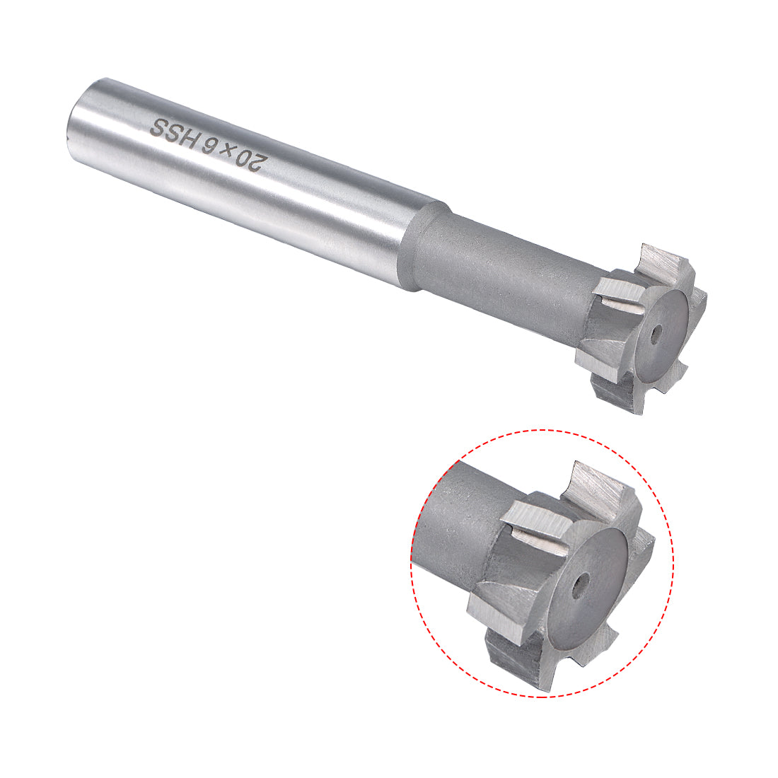 Harfington HSSAL T Slot End Mill Milling Cutter 6 Flutes