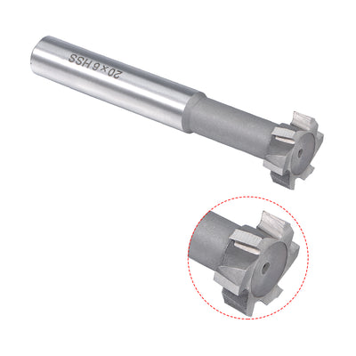 Harfington HSSAL T Slot End Mill Milling Cutter 6 Flutes