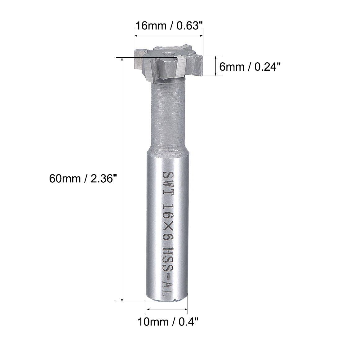 Harfington HSSAL T Slot End Mill Milling Cutter 6 Flutes
