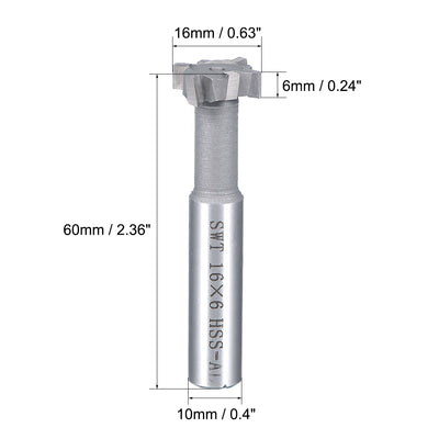 Harfington HSSAL T Slot End Mill Milling Cutter 6 Flutes