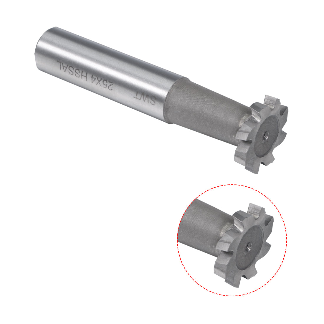 Harfington HSS-Al T Slot End Mill Milling Cutter 8 Flutes 25mm Cutting Dia 4mm Depth