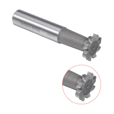 Harfington HSS-Al T Slot End Mill Milling Cutter 8 Flutes 25mm Cutting Dia 4mm Depth