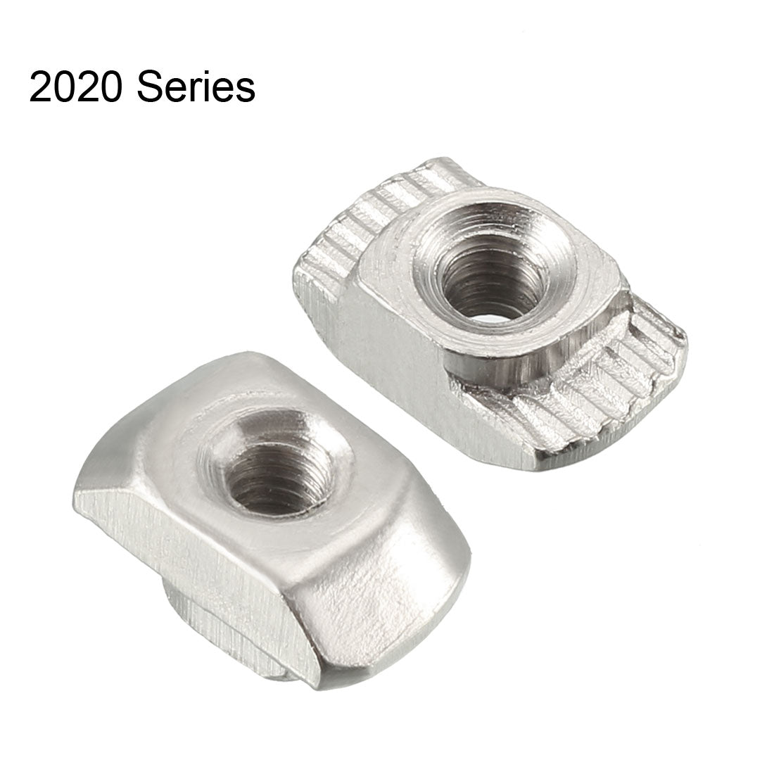 Harfington Sliding T Slot Nuts,  Half Round Roll In T-Nut for 2020 Series Aluminum Extrusion Profile, Carbon Steel Nickel-plated, 50 Pcs