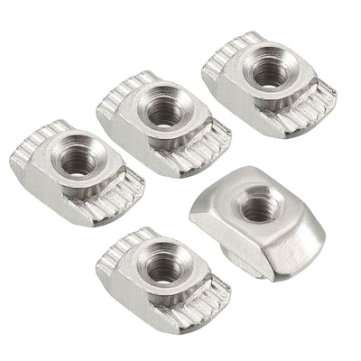 Harfington Sliding T Slot Nuts,  Half Round Roll In T-Nut for 2020 Series Aluminum Extrusion Profile, Carbon Steel Nickel-plated, 50 Pcs