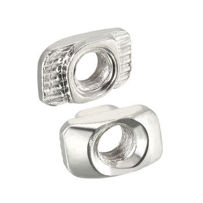 Harfington Sliding T Slot Nuts,  Half Round Roll In T-Nut for 2020 Series Aluminum Extrusion Profile, Carbon Steel Nickel-plated, 50 Pcs
