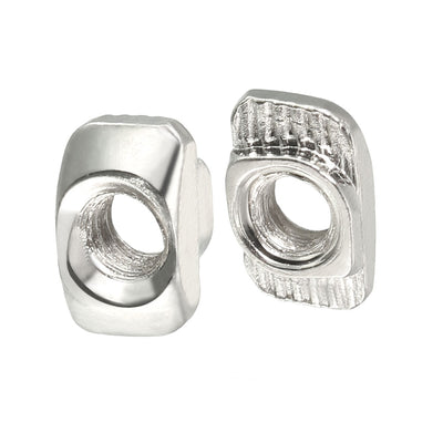 Harfington Sliding T Slot Nuts,  Half Round Roll In T-Nut for 2020 Series Aluminum Extrusion Profile, Carbon Steel Nickel-plated, 50 Pcs