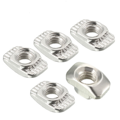 Harfington Sliding T Slot Nuts,  Half Round Roll In T-Nut for 2020 Series Aluminum Extrusion Profile, Carbon Steel Nickel-plated, 50 Pcs