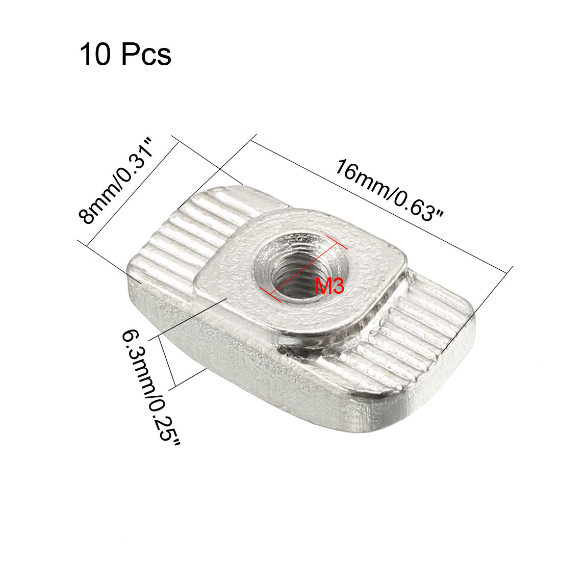 Harfington Sliding T Slot Nuts, M3 Thread for 3030 Series Aluminum Extrusion Profile 10pcs