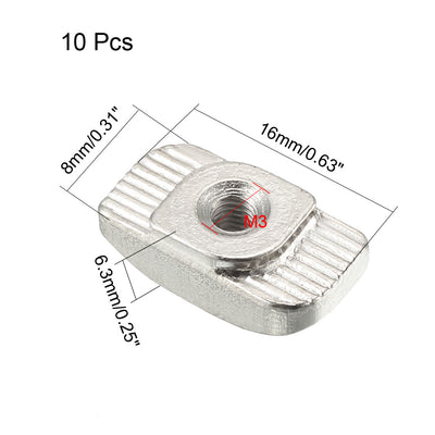 Harfington Sliding T Slot Nuts, M3 Thread for 3030 Series Aluminum Extrusion Profile 10pcs