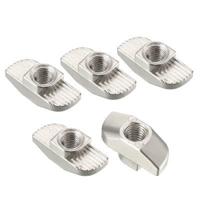 Harfington Sliding T Slot Nuts,  Half Round Roll In T-Nut for 4040 Series Aluminum Extrusion Profile, Carbon Steel Nickel-plated, 10 Pcs
