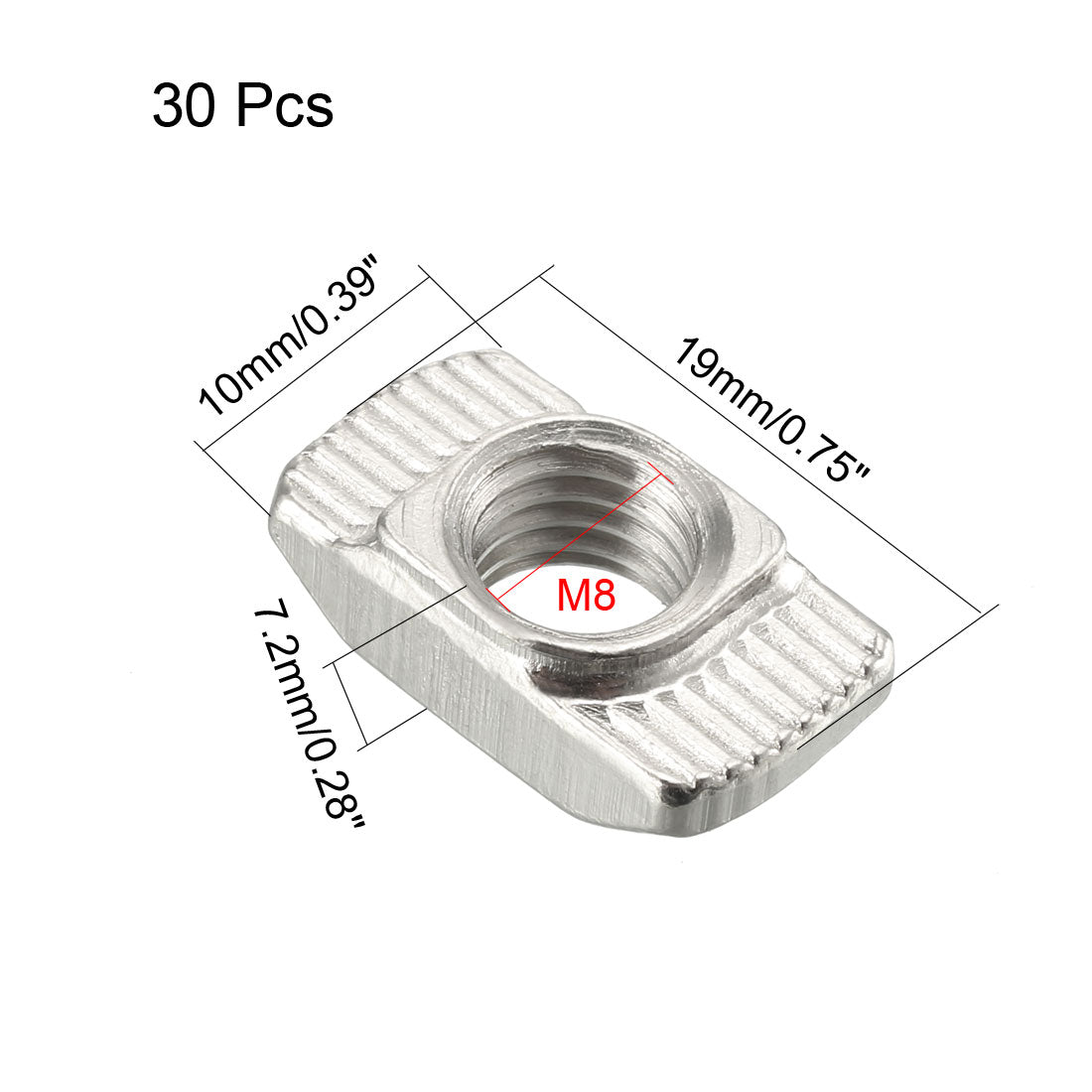 Harfington Thread Aluminum Extrusion Profile Sliding T Slot Nuts