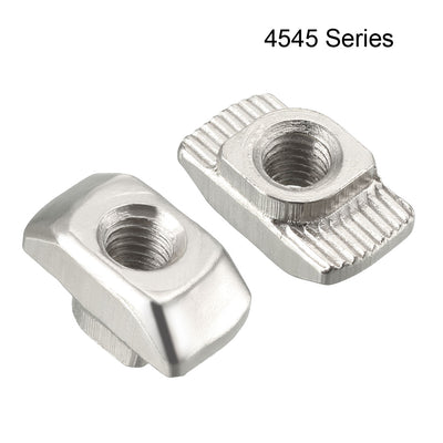Harfington Sliding T Slot Nuts,  Half Round Roll In T-Nut for 4545 Series Aluminum Extrusion Profile, Carbon Steel Nickel-plated, 10 Pcs