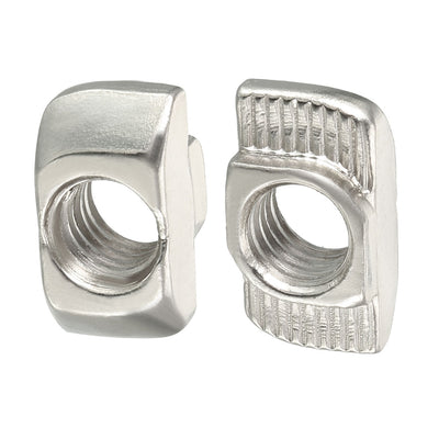 Harfington Sliding T Slot Nuts,  Half Round Roll In T-Nut for 4545 Series Aluminum Extrusion Profile, Carbon Steel Nickel-plated, 10 Pcs