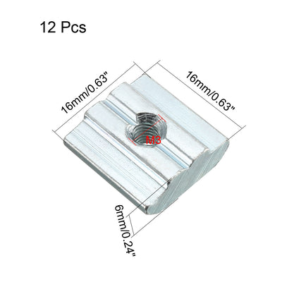 Harfington Slide in T-Nut, M3 Threaded for 3030 Series Aluminum Extrusions Profile 12pcs