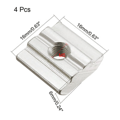 Harfington Slide in T-Nut,  Threaded for 3030 Series Aluminum Extrusions Profile 4 Pcs