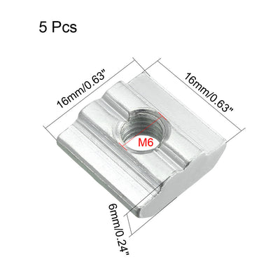 Harfington Slide in T-Nut, Threaded for 3030 Series Aluminum Extrusions Profile 5 Pcs