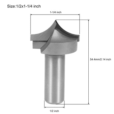 Harfington Router Bit 1/2 Shank 1-1/4 inch Dia Tapered End Mill, Carbide for Woodworking Engraving Machine Edge Trimmer 31.2mm Cutting Dia