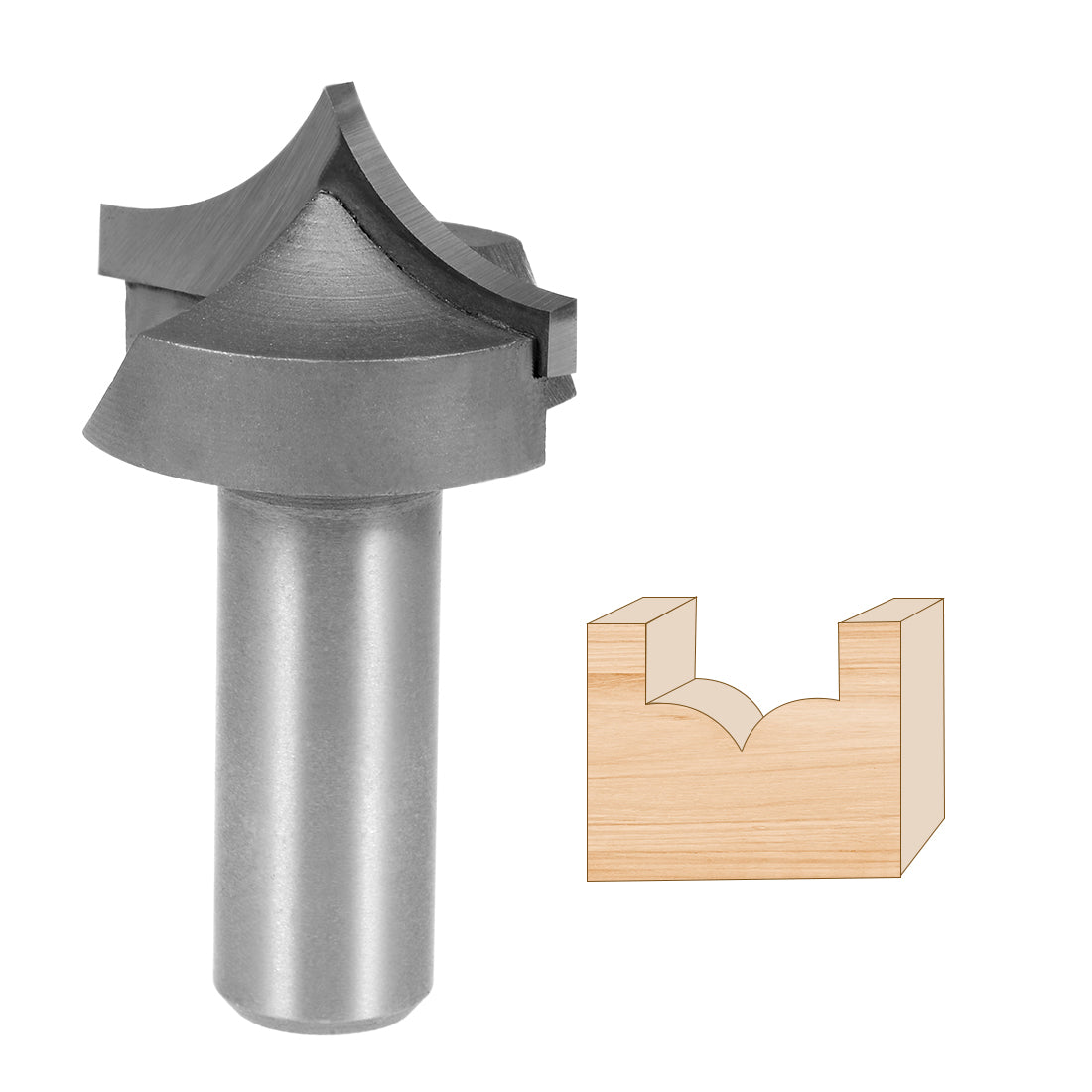 Harfington Router Bit 1/2 Shank 1-1/4 inch Dia Tapered End Mill, Carbide for Woodworking Engraving Machine Edge Trimmer 31.2mm Cutting Dia