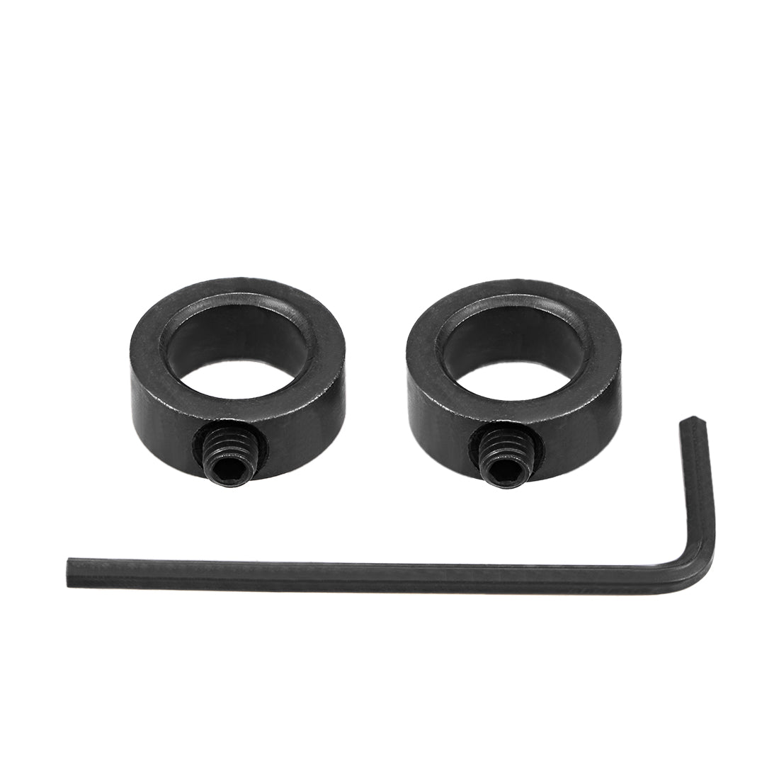 Harfington 12mm Bore Drill Stop, Drill Bit Depth Holder, Set Screw Style, One Piece, Black Oxide Carbon Steel, Pack of 2