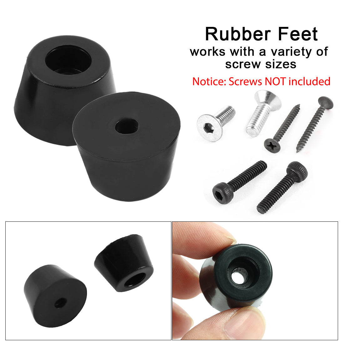 Harfington 14pcs Rubber Feet Bumper Sofa Amplifier Speaker Cabinet Leg Pads, D25x19xH15mm