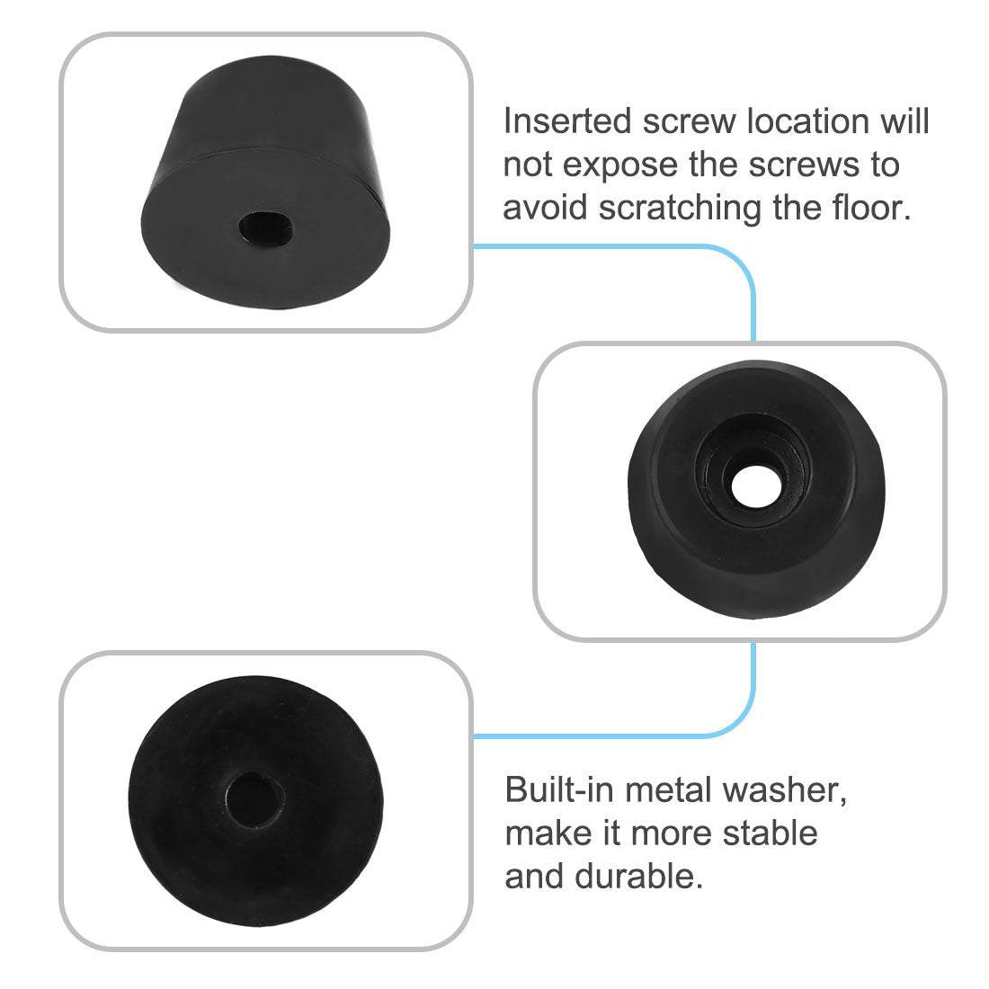 Harfington 14pcs Rubber Feet Bumper Sofa Amplifier Speaker Cabinet Leg Pads, D25x19xH15mm