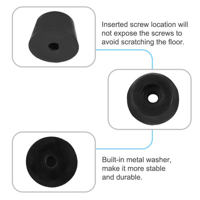 Harfington 14pcs Rubber Feet Bumper Sofa Amplifier Speaker Cabinet Leg Pads, D25x19xH15mm