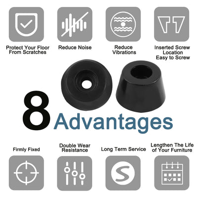 Harfington 14pcs Rubber Feet Bumper Sofa Amplifier Speaker Cabinet Leg Pads, D25x19xH15mm