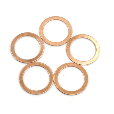 Harfington 5 Pcs 26mm Inner Diameter Copper Washers Flat Sealing Gasket Rings Fitting