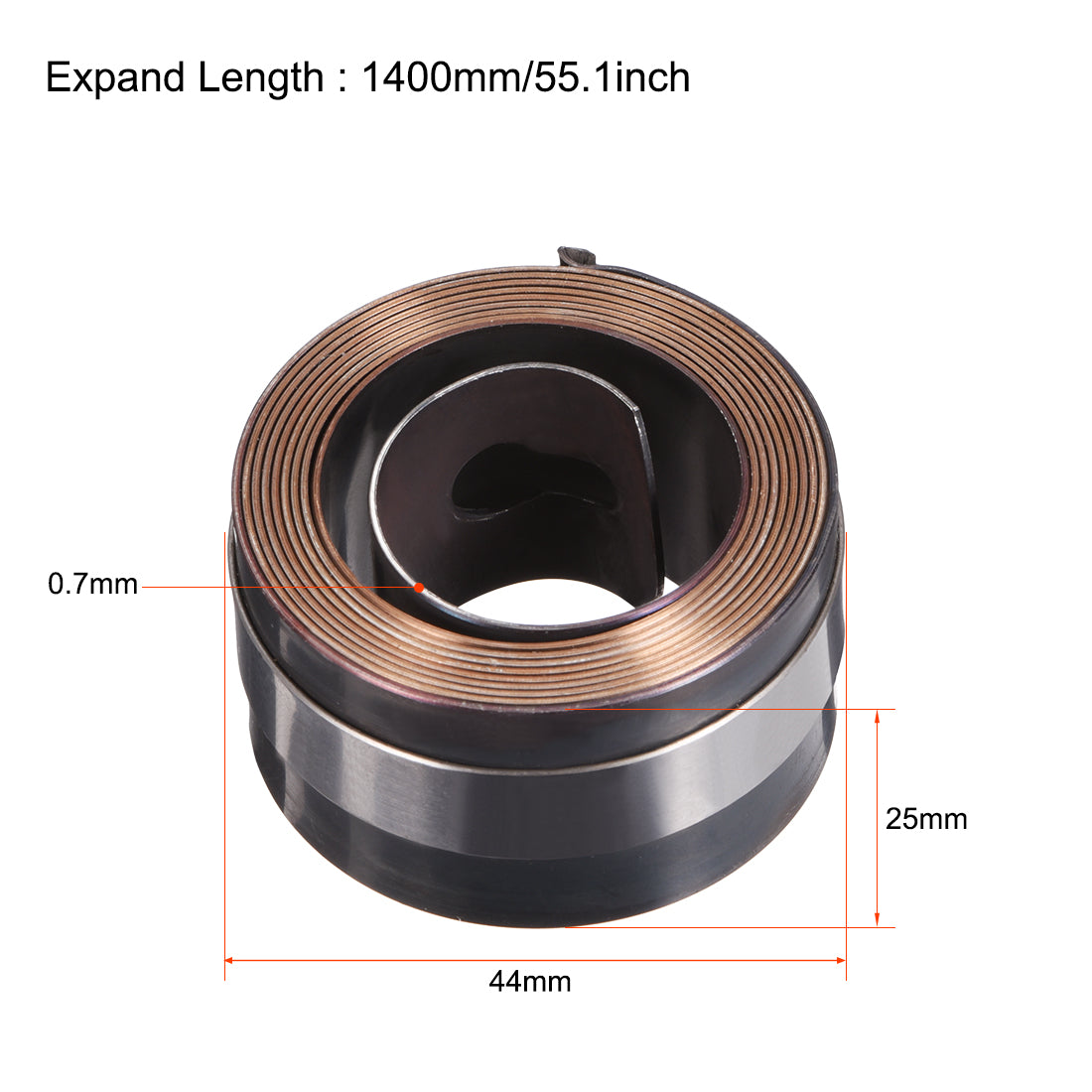 Harfington Drill Press Spring Quill Feed Return Coil Spring Blackening 1400mm 44x25x0.7mm