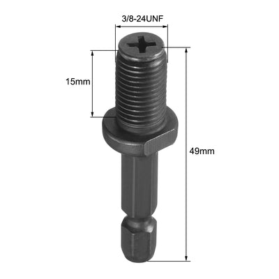 Harfington M10 Thread Keyless Drill Chuck Adapter Hex Shank for Impact Driver 3pcs