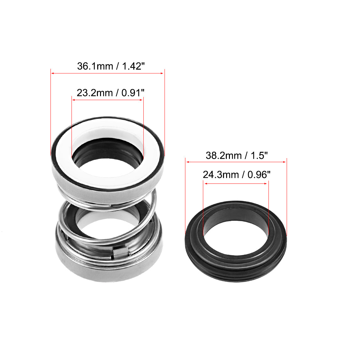 Harfington Mechanical Shaft Seal Replacement for Pool Spa Pump 2pcs 301