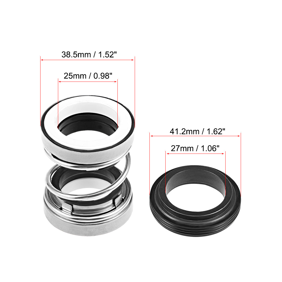 Harfington Mechanical Shaft Seal Replacement for Pool Spa Pump 2pcs 301