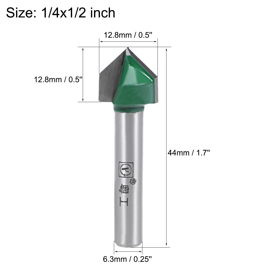 Harfington Router Bits 1/4 Shank 1/2 Dia 90 Degree V-Groove End Mill Titanium Steel for CNC Woodworking Engraving Edge Trimmer