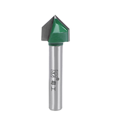 Harfington Router Bits 1/4 Shank 1/2 Dia 90 Degree V-Groove End Mill Titanium Steel for CNC Woodworking Engraving Edge Trimmer