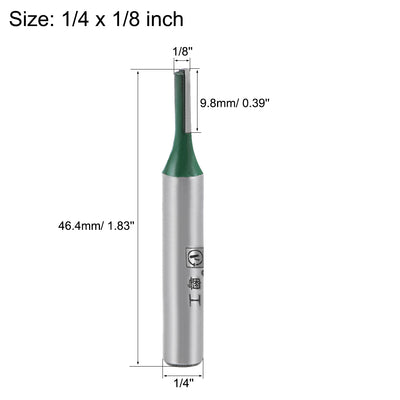 Harfington Router Bit 1/4 Shank 1/8" Cutting Dia. Straight Flute Carbide for Woodworking Milling Cutter Tool 2pcs
