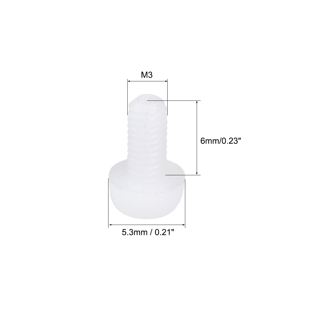 Harfington Threaded Nylon Phillips Cross Pan Head Machine Screws Bolts 20Pcs