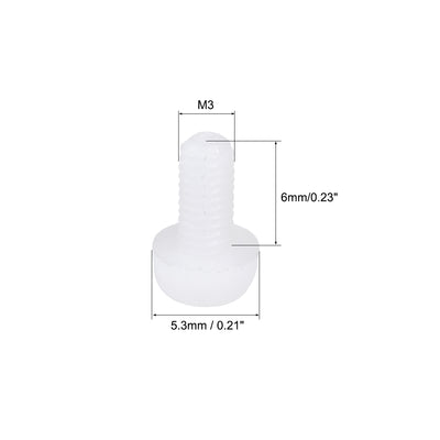 Harfington Threaded Nylon Phillips Cross Pan Head Machine Screws Bolts 20Pcs