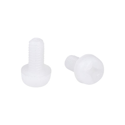 Harfington Threaded Nylon Phillips Cross Pan Head Machine Screws Bolts 20Pcs