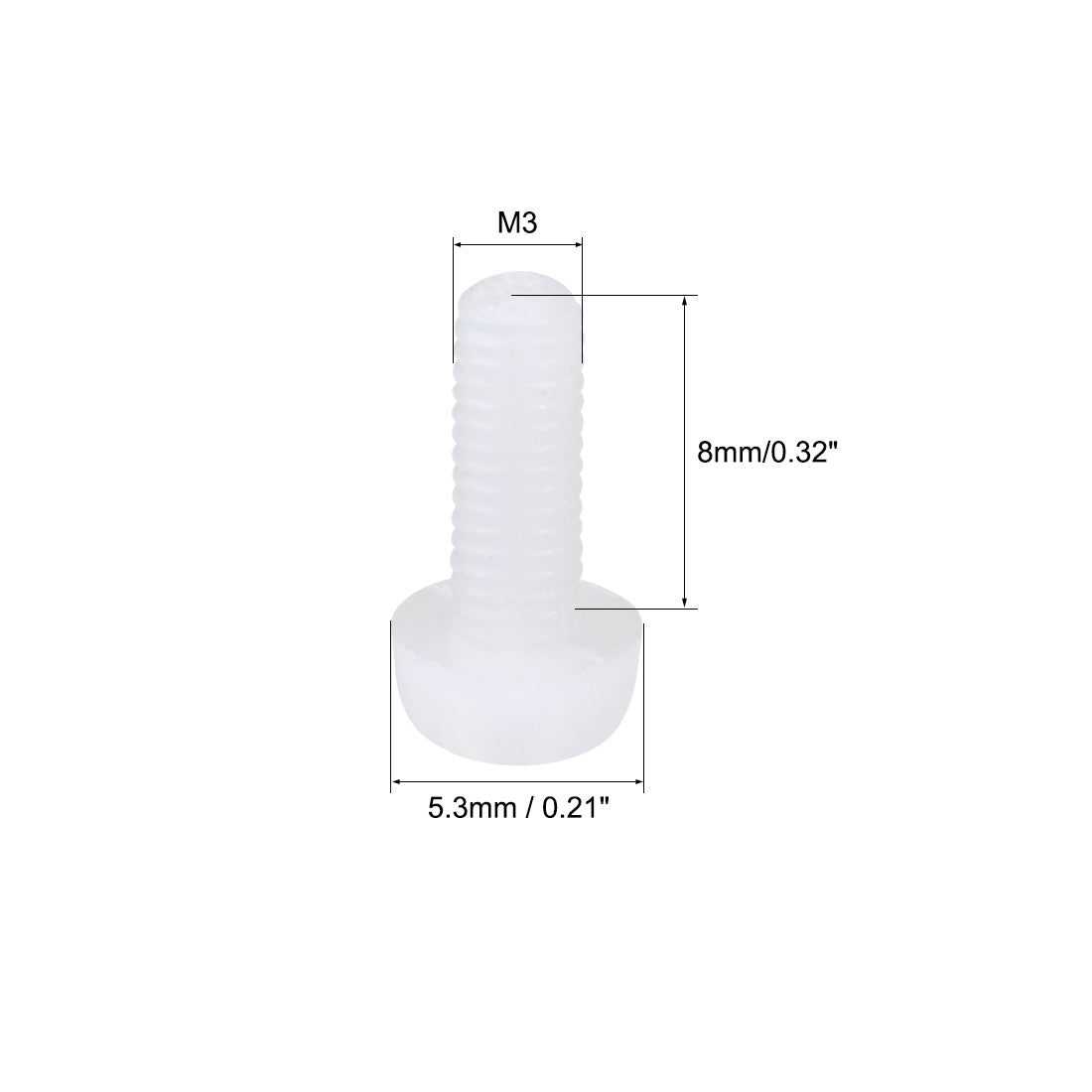 Harfington Threaded Nylon Phillips Cross Pan Head Machine Screws Bolts 20Pcs