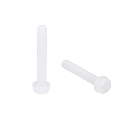 Harfington Threaded Nylon Phillips Cross Pan Head Machine Screws Bolts 20Pcs