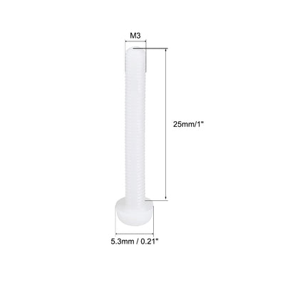 Harfington Threaded Nylon Phillips Cross Pan Head Machine Screws Bolts 20Pcs