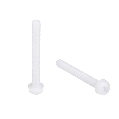 Harfington Threaded Nylon Phillips Cross Pan Head Machine Screws Bolts 20Pcs