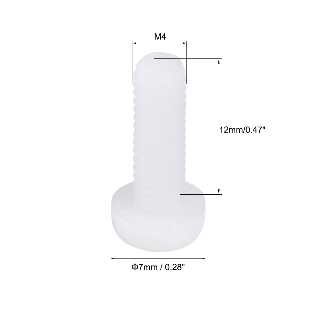 Harfington Threaded Nylon Phillips Cross Pan Head Machine Screws Bolts 20Pcs