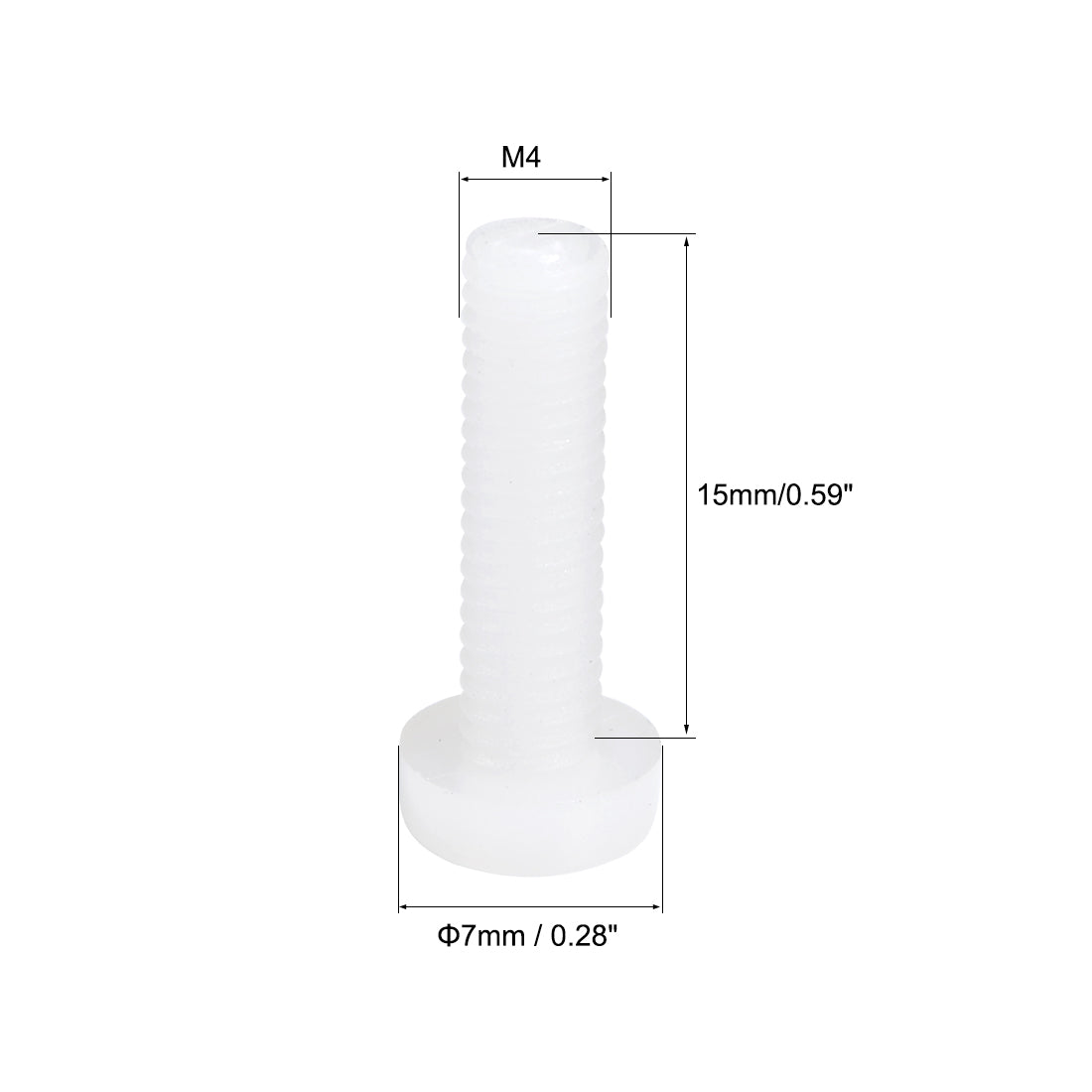 Harfington 50Pcs Nylon Phillips Machine Screws Bolts